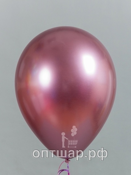 Гелиевый шар розовый, хром